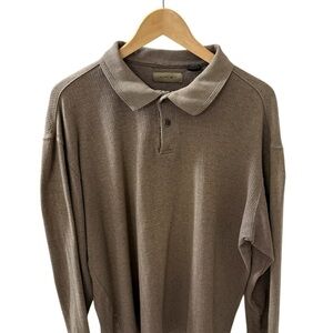 Axist Men’s brown Long sleeve Ribbed Cotton Blend Pullover two button Size Xl